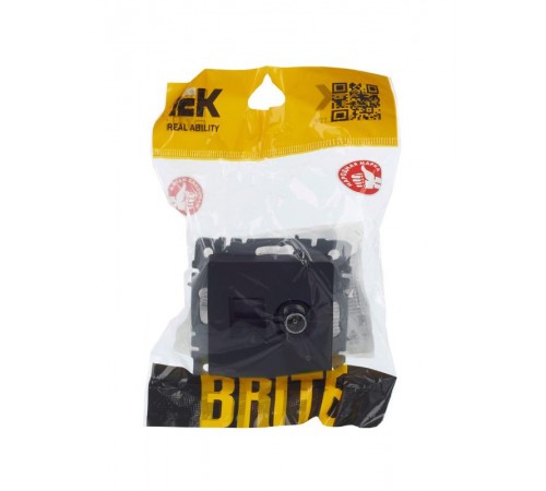 BRITE Розетка двойная TV+RJ45 кат.5E РТВ/РК12-БрГ графит   BR-AK20-1-K53  IEK