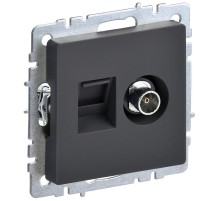 BRITE Розетка двойная TV+RJ45 кат.5E РТВ/РК12-БрГ графит   BR-AK20-1-K53  IEK