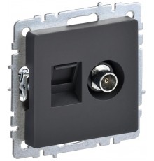 BRITE Розетка двойная TV+RJ45 кат.5E РТВ/РК12-БрГ графит   BR-AK20-1-K53  IEK