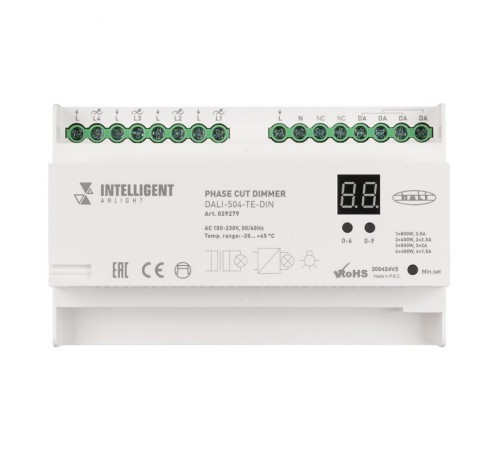 INTELLIGENT ARLIGHT Диммер DALI-504-TE-DIN(230V, 4x2A)  029279  Arlight