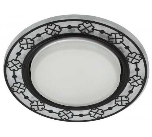 Светильник точечный встраиваемый DK LD28 WH/BK декор cо светодиодной подсветкой GX53, белый/черный  Б0037390  ЭРА