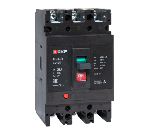 Выключатель автоматический LS125 18кА 3P 25А ProPact  mccb-125-18-3-25-ls  EKF