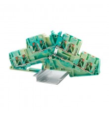 Клемма заземления двухуровневая, зажим push-in, 8 точек подключения, 2.5 кв.мм  VPRTT-2.5S-QT-PE  DKC