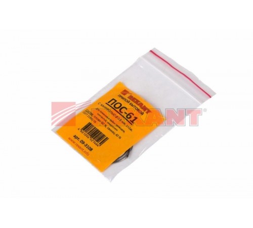 Припой с канифолью ПОС-61 Dу=0.8мм спираль 1метр   09-3108  REXANT