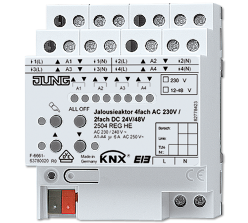 Актуатор жалюзи, 4-канальный  2504REGHE  Jung