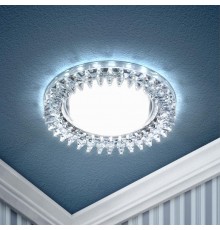 Светильник точечный встраиваемый под лампу DK LD20 15Вт GX53 прозрачный с подсветкой  Б0028065  ЭРА