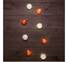 Тайские фонарики Магия 3,5 м, прозрачный ПВХ, 20 LED, теплый белый, питание 2 х АА (батарейки не в комплекте)  303-088  NEON-NIGHT