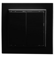 Выключатель 2-клавишный, 250V, 10А, серия Эрна, PSW10-9004-03, черный  39473  STEKKER