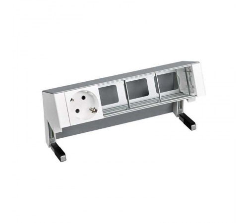 Simon S400 Настольный розеточный блок, 1х2P+E, 3 пустых модуля, алюминий, Simon 400  42401000-133  Simon