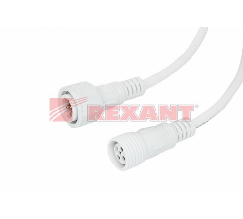 Соединительный кабель (5pin) герметичный (IP67) 5х0.5 мм 300 V белый  11-9450  REXANT