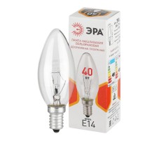 Лампа накаливания  B36 40Вт Е14 / E14 230В  свечка прозрачная  Б0066509  ЭРА