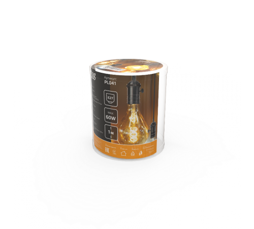 Светильник подвесной шнур под лампу Decor PL041 черный E27, 1 м, 1/40  PL041  Gauss