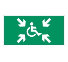 пиктограмма "Безопасная зона МГН" 400х200мм для авар-эвакуац св-ка Vault  V5-EM03-60.013.032  VARTON