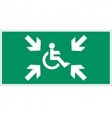 пиктограмма "Безопасная зона МГН" 400х200мм для авар-эвакуац св-ка Vault  V5-EM03-60.013.032  VARTON