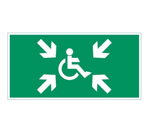 пиктограмма "Безопасная зона МГН" 400х200мм для авар-эвакуац св-ка Vault  V5-EM03-60.013.032  VARTON