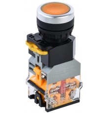 Кнопка D8-11D d=22мм 1з+1р с подсветкой желтая  BBT30-11D-3-12-K05  IEK