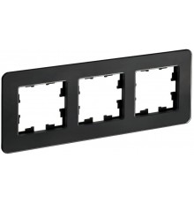 BRITE Рамка 3-ая РУ-3-2-Бр стекло черный RE  BR-M32-G-41-K02  IEK