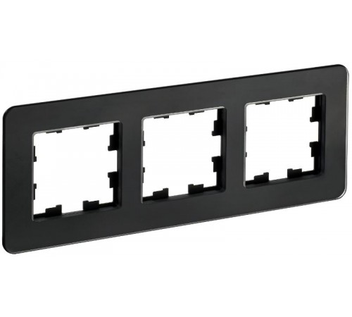 BRITE Рамка 3-ая РУ-3-2-Бр стекло черный RE  BR-M32-G-41-K02  IEK