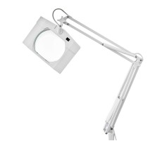 Лупа на струбцине , квадратная, 5D, с подсветкой, белая  31-0111  REXANT