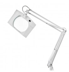 Лупа на струбцине , квадратная, 5D, с подсветкой, белая  31-0111  REXANT