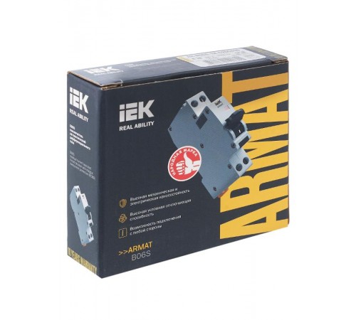 Выключатель автоматический дифференциального тока АВДТ B06S 1P+NP C20 30мА тип AC (18мм) ARMAT IEK  AR-B06S-1N-C20C030  IEK