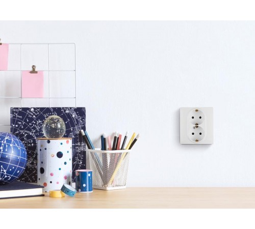 Розетка двойная с заземлением - Legrand Inspiria - со шторками в сборе 16А 250В безвинтовые зажимы - белый  673755  Legrand