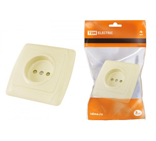 Розетка 2П 10А 250В с защ. шт. сл. кость "Онега"   SQ1805-0039  TDM