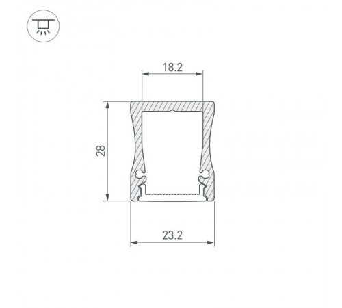 Профиль с экраном ALU-WIDE-H28-2000 ANOD+FROST  014858  Arlight