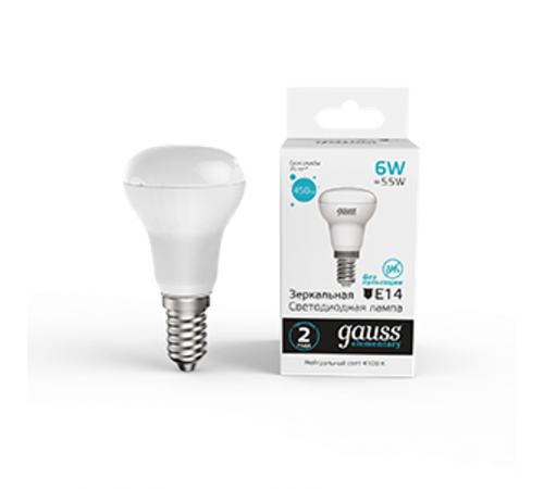 Лампа светодиодная Elementary R50 6W 450lm 4100K Е14 LED 1/10/50  63126  Gauss
