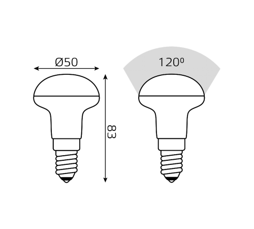 Лампа светодиодная Elementary R50 6W 450lm 3000K Е14 LED 1/10/50  63116  Gauss