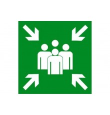 Эвакуационный знак ЭП20 Пункт (место) сбора 350x350 мм  ЭП20 350350  TechnoLux