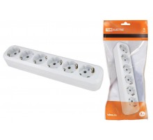 Колодка розеточная 6 гнезд 2П+З 16А 250В белая   SQ1806-0039  TDM