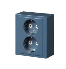 Розетка Double Shuko 16А 230В накладная Impressivo, синяя R5007  402EA-06   2TKA00002969  ABB