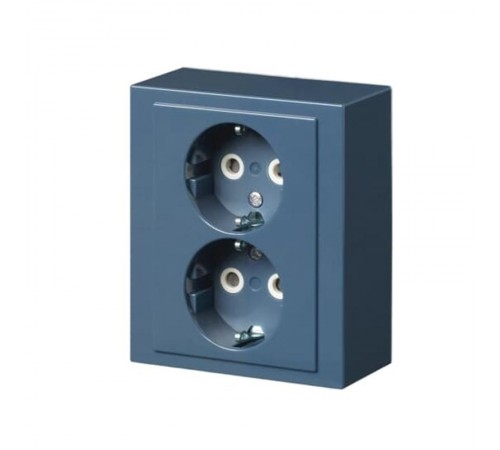 Розетка Double Shuko 16А 230В накладная Impressivo, синяя R5007  402EA-06   2TKA00002969  ABB