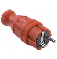 Вилка прямая каучук ОМЕГА IP44 красная ВБп3-1-0м  PKR01-016-2-K04  IEK