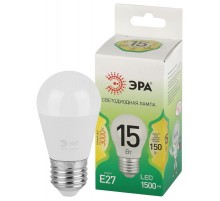 Лампа светодиодная  GREEN LINE LED P45-15W-830-E27 GL E27 15 Вт шар теплый свет  Б0067038  ЭРА