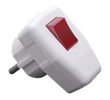 PPG16-43-202 Вилка угловая с выключателем с/з, 250В, 16A, белый  39004  STEKKER