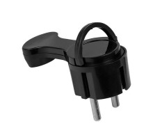 Вилка угловая плоская с/з черная "СТЕЛС" 16А 250В PRO  AVYF16-30-r  EKF