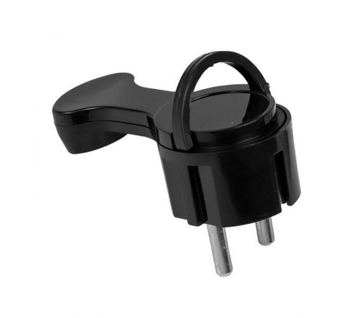 Вилка угловая плоская с/з черная "СТЕЛС" 16А 250В PRO  AVYF16-30-r  EKF