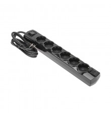 Удлинитель PREMIUM 6 гнезд, 1,5м, 3х1,5мм, с/з, с выключателем, черный  13-4118  REXANT