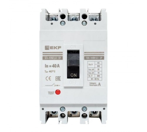 Выключатель автоматический ВА-99М 63/40А 3P 25кА EKF Basic  mccb99-63-40m  EKF