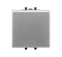 Выключатель двухполюсный одноклавишный модульный "Avanti", "Закаленная сталь", 2 модуля  4404222  DKC