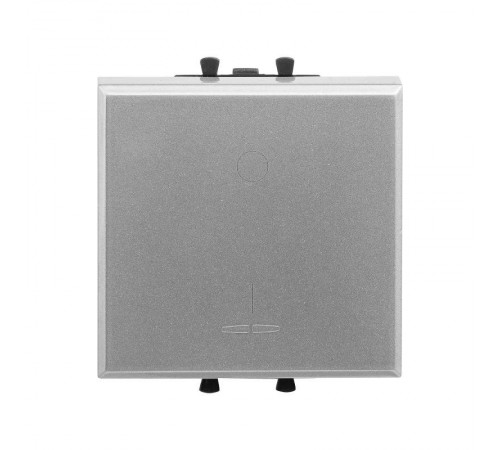 Выключатель двухполюсный одноклавишный модульный "Avanti", "Закаленная сталь", 2 модуля  4404222  DKC