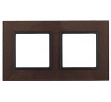 14-5102-13 Рамка на 2 поста, стекло, Эра Elegance, бронза+антр  Б0034493  ЭРА