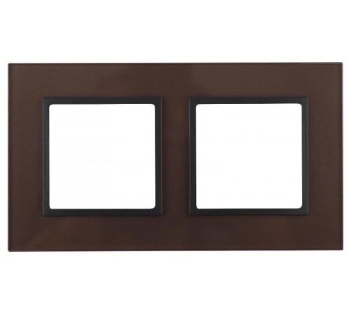14-5102-13 Рамка на 2 поста, стекло, Эра Elegance, бронза+антр  Б0034493  ЭРА