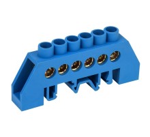 Шина "N" нулевая в комбинированном синем изоляторе на DIN-рейку 8x12 мм 6 групп  11-2312  REXANT