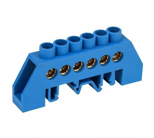 Шина "N" нулевая в комбинированном синем изоляторе на DIN-рейку 8x12 мм 6 групп  11-2312  REXANT