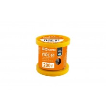 Припой ПОС 61, трубка с канифолью, ГОСТ 21931-76, 2 мм, 200 г, катушка, серия "Алмаз"  SQ1025-0308  TDM