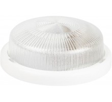 Светильник пылевлагозащищенный под лампу для ЖКХ Е27 НБО 05-100-001 с ободком Рондо пластик/стекло IP44 E27 max 100Вт круг белый  Б0053071  ЭРА