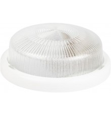 Светильник пылевлагозащищенный под лампу для ЖКХ Е27 НБО 05-100-001 с ободком Рондо пластик/стекло IP44 E27 max 100Вт круг белый  Б0053071  ЭРА